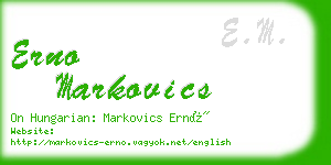 erno markovics business card